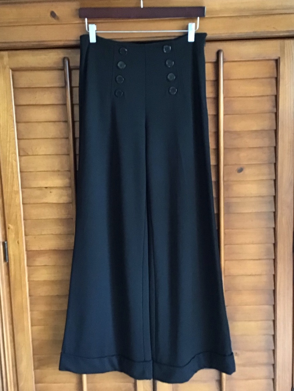 Jones New York Black High Waist Wide Leg Sailor Pants Size 4